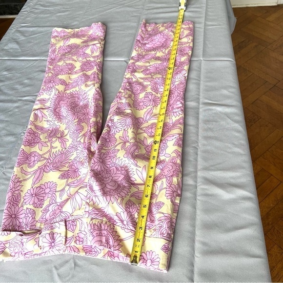 Tibi Capris Floral Ankle Cropped Zipper Pants in Pink and Ivory Size 4 - Picture 5 of 12